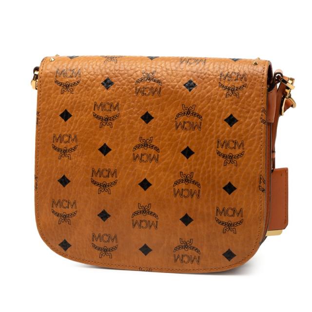 エム シー エム ヴィセトス モノグラム レオパード スタッズ ショルダーバッグ レザー ハラコ レディース MCM 【1-0252253】 エム シー エム ヴィセトス モノグラム レオパード スタッズ
