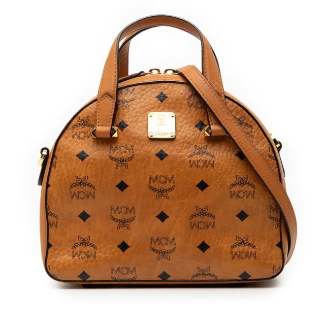 エム シー エム ヴィセトス モノグラム ハンドバッグ ショルダーバッグ 2WAY ブラウン レザー レディース MCM 【中古】