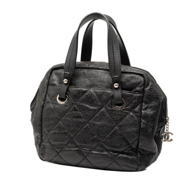 シャネル ココマーク パリビアリッツ ハンドバッグ ブラック PVC レディース CHANEL 【中古】_1
