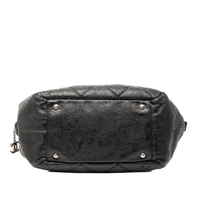 シャネル ココマーク パリビアリッツ ハンドバッグ ブラック PVC レディース CHANEL 【中古】_2