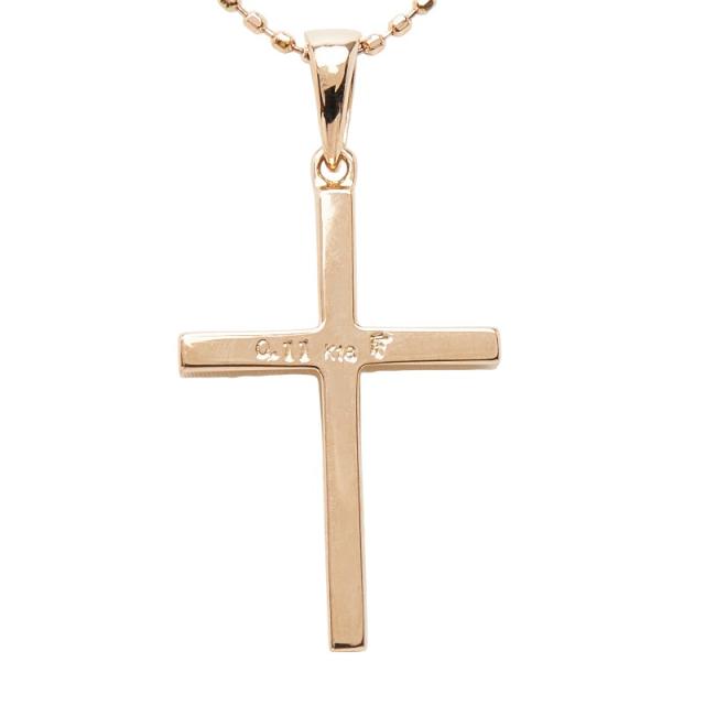 フォリフォリ K18PG ピンクゴールド ダイヤ0.11ct クロスモチーフ ネックレス レディース Folli Follie 中古_3