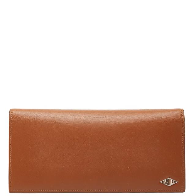 カルティエ 長財布 ブラウン レザー レディース CARTIER 【中古】