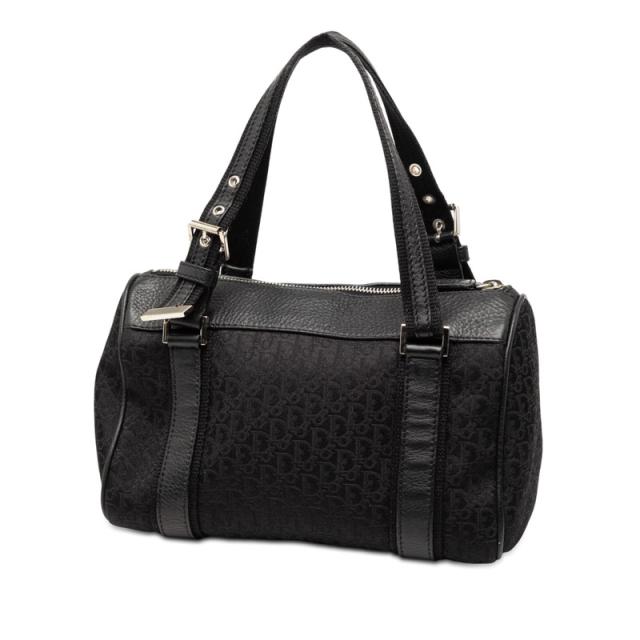 ディオール トロッター ストリートシック ミニ ボストンバッグ ハンドバッグ ブラック キャンバス レザー レディース Dior 【中古】_1