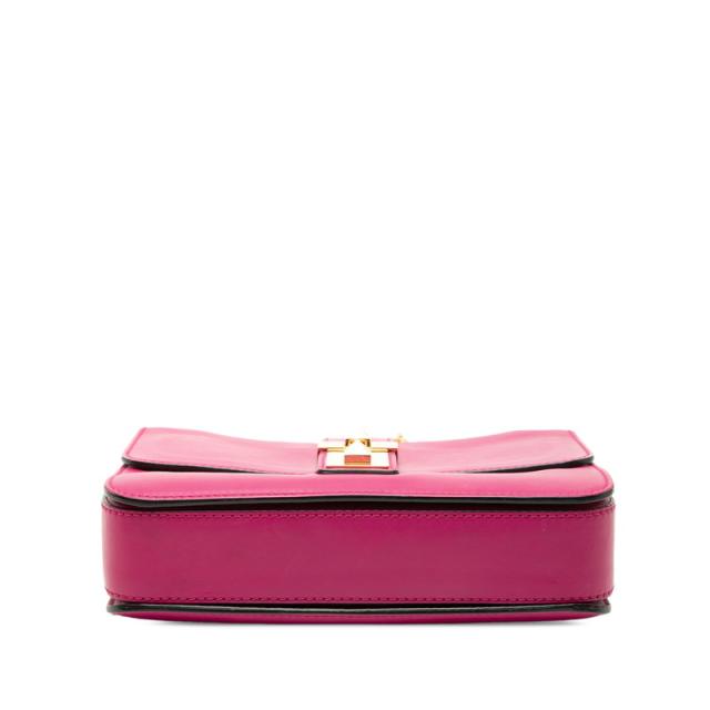 ヴァレンティノ ロックスタッズ チェーン ショルダーバッグ ピンク レザー レディース VALENTINO 【中古】