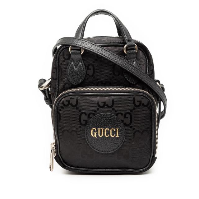 グッチ GGナイロン オフ ザ グリッド ハンドバッグ ショルダーバッグ 2WAY 625850 ブラック ナイロン レザー レディース GUCCI 【中古】