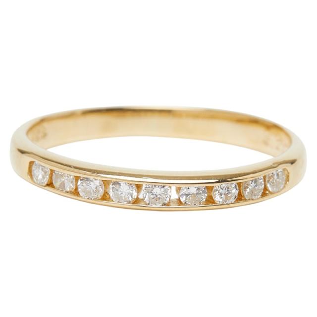 K18YG イエローゴールド ダイヤ0.20ct K18　1.6ｇ リング 指輪 レディース 9.5号 中古