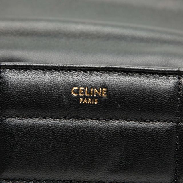 セリーヌ マトラッセ モノクローム チェーン ショルダーバッグ ブラック レザー レディース CELINE 【中古】_5