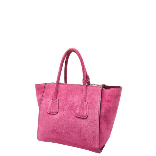 プラダ 三角ロゴプレート ハンドバッグ ショルダーバッグ 2WAY BN2625 ピンク スウェード レディース PRADA 【中古】_1