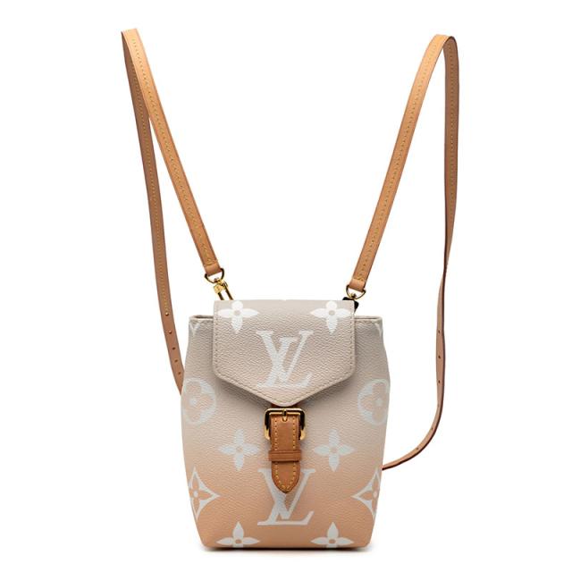 ルイ ヴィトン バイザプール タイニー リュック バックパック M45764 ブリューム ピンク グレー PVC レザー LOUIS VUITTON 【中古】