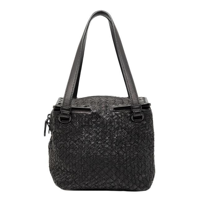 ボッテガヴェネタ イントレチャート ハンドバッグ ブラック レザー レディース BOTTEGAVENETA 【中古】