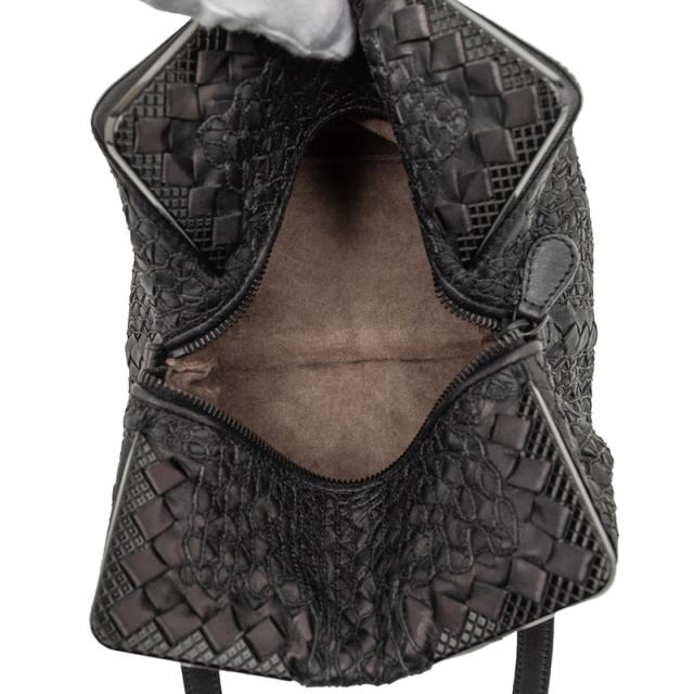 ボッテガヴェネタ イントレチャート ハンドバッグ ブラック レザー レディース BOTTEGAVENETA 【中古】_3