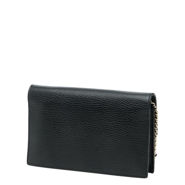 グッチ インターロッキングG ショルダーバッグ チェーンウォレット 510314 ブラック レザー レディース GUCCI 【中古】_1