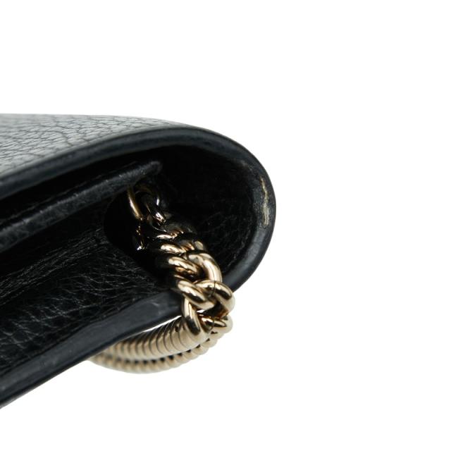 グッチ インターロッキングG ショルダーバッグ チェーンウォレット 510314 ブラック レザー レディース GUCCI 【中古】_5