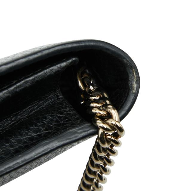 グッチ インターロッキングG ショルダーバッグ チェーンウォレット 510314 ブラック レザー レディース GUCCI 【中古】_6
