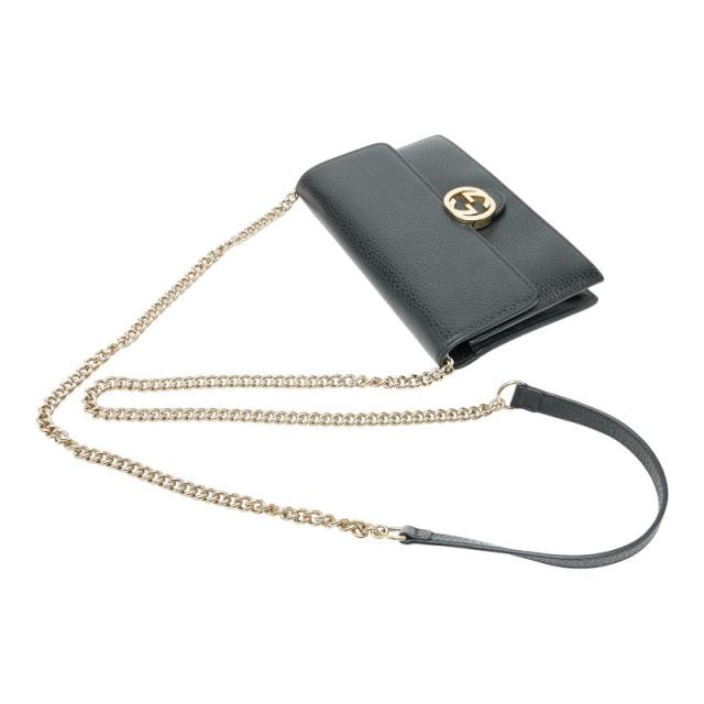 グッチ インターロッキングG ショルダーバッグ チェーンウォレット 510314 ブラック レザー レディース GUCCI 【中古】_8