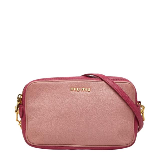 ミュウミュウ 斜め掛け ショルダーバッグ ピンク レザー レディース MIUMIU 【中古】