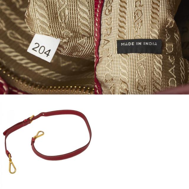 プラダ トートバッグ ショルダーバッグ 2WAY レッド レザー レディース PRADA 【中古】_9
