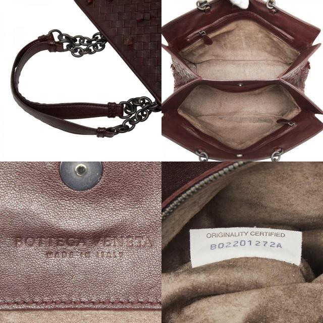 ボッテガヴェネタ イントレチャート チェーン ハンドバッグ トートバッグ ブラウン レザー レディース BOTTEGAVENETA 【中古】_9