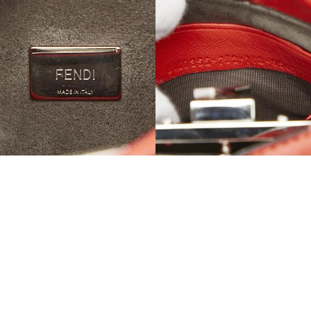 フェンディ マイクロ ピーカブー フラワーモチーフ ハンドバッグ ショルダーバッグ ポシェット 2WAY 8M0355 レッド FENDI 【中古】_9