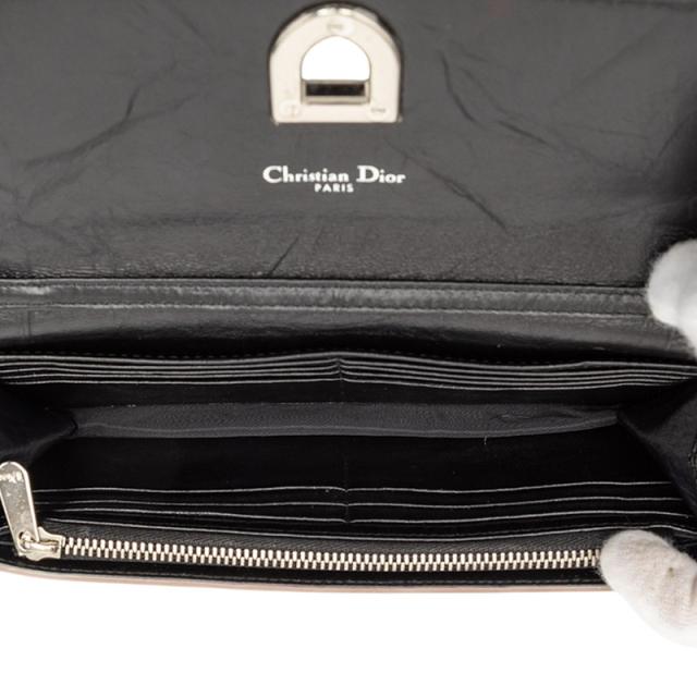 ディオール ディオラマ チェーンウォレット ショルダーバッグ ブラック ホワイト レザー レディース Dior 【中古】_3