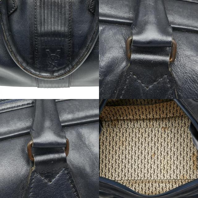 サンローラン YSLロゴ ハンドバッグ ミニボストンバッグ ネイビー レザー レディース SAINT LAURENT 【中古】_8