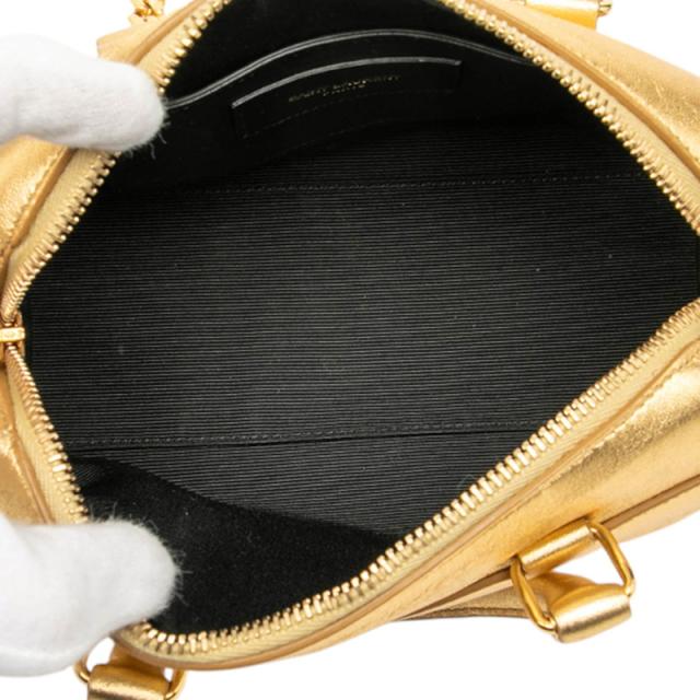 サンローラン ベイビーダッフル ハンドバッグ ショルダーバッグ 2WAY ゴールド レザー レディース SAINT LAURENT 【中古】_3