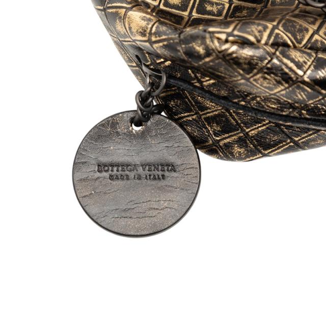 ボッテガヴェネタ イントレッチオ ミラージュ チェーン ショルダーバッグ ブラック ゴールド レザー レディース BOTTEGAVENETA 【中古】