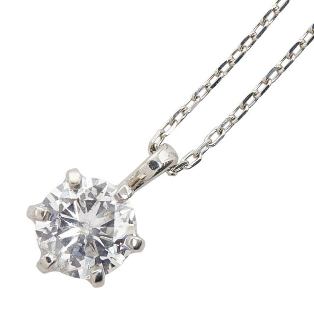 Pt900 プラチナ Pt850 プラチナ ダイヤ0.330ct プチネックレス レディース 中古