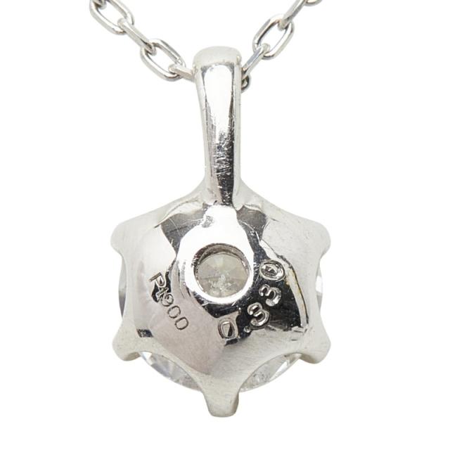 Pt900 プラチナ Pt850 プラチナ ダイヤ0.330ct プチネックレス レディース 中古_3