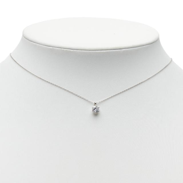Pt900 プラチナ Pt850 プラチナ ダイヤ0.330ct プチネックレス レディース 中古_5