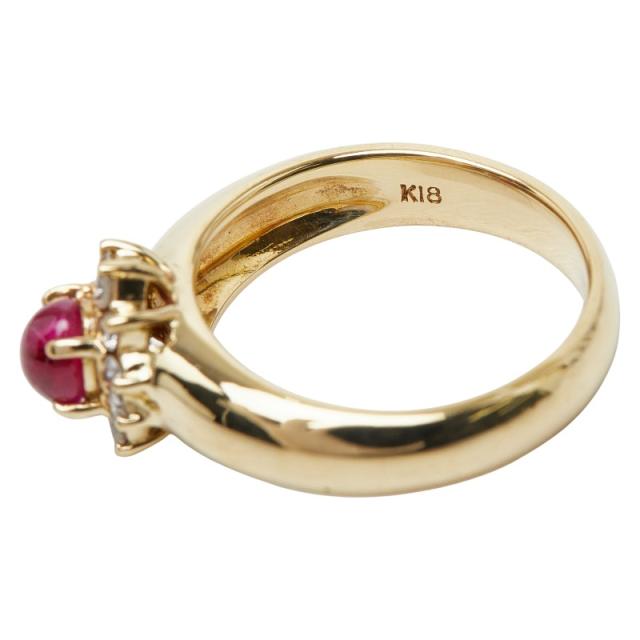 K18YG イエローゴールド ルビー0.59ct ダイヤ0.20ct リング 指輪 レディース 9.5号 中古_6