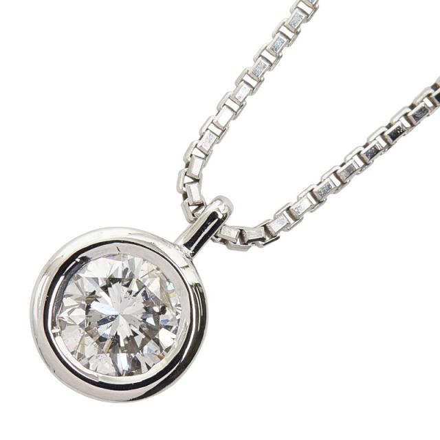Pt900 プラチナ Pt850 プラチナ ダイヤ0.65ct ネックレス レディース 中古
