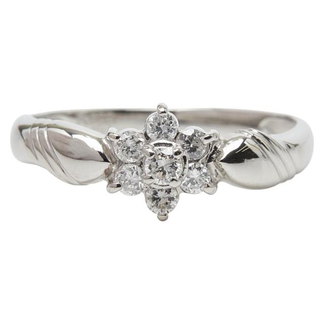Pt900 プラチナ ダイヤ0.20ct リング 指輪 レディース 9号 中古