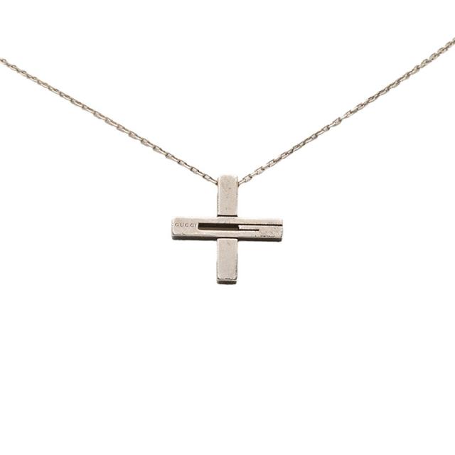 グッチ カットアウトG クロス ペンダントネックレス SV925 シルバー レディース GUCCI 【中古】
