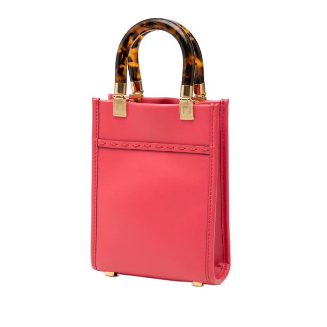 フェンディ サンシャイン ショッパー スモール ショルダーバッグ ハンドバッグ 2WAY 8BS051 ピンク PVC レザー レディース FENDI【中古】_1
