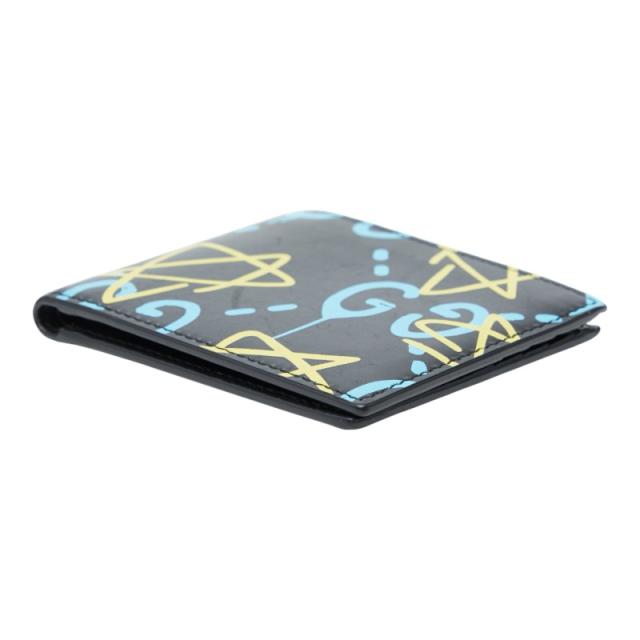 グッチ GGゴースト 二つ折り財布 448463 ブラック ブルー イエロー PVC レザー レディース GUCCI 【中古】_3