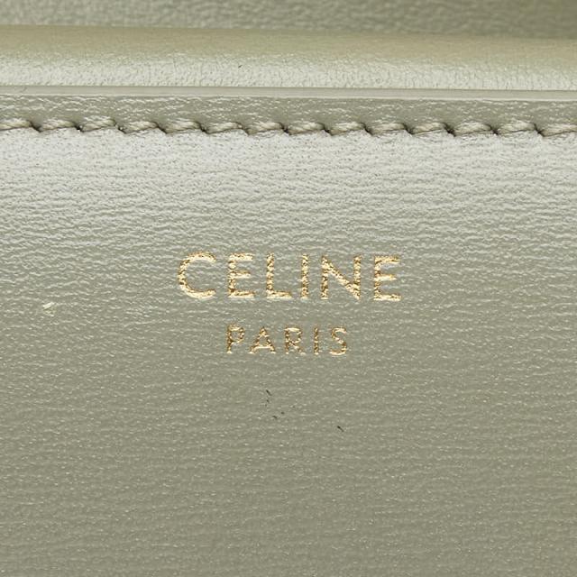 セリーヌ トリオンフ コンパクトウォレット 三つ折り財布 ゴールデンカーキ グリーン レザー レディース CELINE 【中古】_5