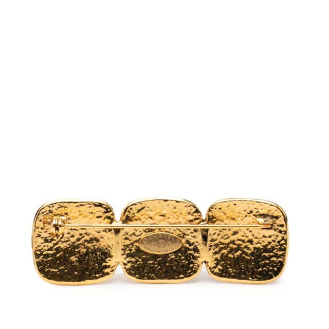 CHANELシャネル トリプルココマーク ブローチ レディース未使用 シャネル トリプルココマーク ヴィンテージ ブローチ ゴールド メッキ