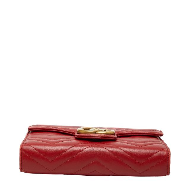 グッチ GGマーモント チェーンウォレット ショルダーバッグ 474575 レッド レザー レディース GUCCI 【中古】_2