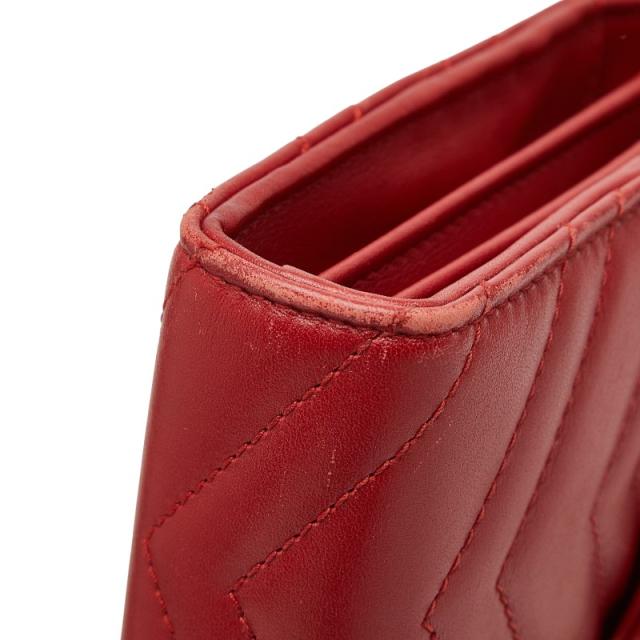 グッチ GGマーモント チェーンウォレット ショルダーバッグ 474575 レッド レザー レディース GUCCI 【中古】_4