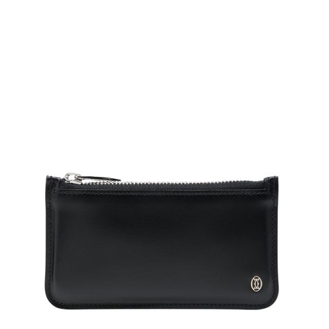 カルティエ パシャライン コインケース ブラック レザー レディース CARTIER 【中古】