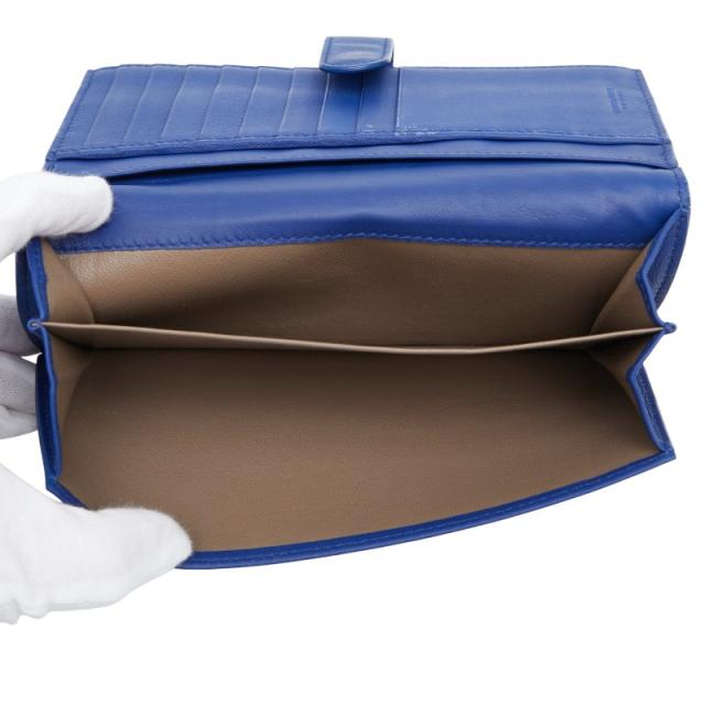 ボッテガヴェネタ イントレチャート ロングウォレット 長財布 ブルー レザー レディース BOTTEGAVENETA 【中古】_6