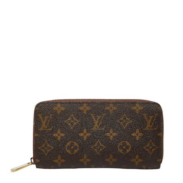 ルイ ヴィトン モノグラム ジッピーウォレット ラウンドファスナー 長財布 M60017 ブラウン PVC レディース LOUIS VUITTON 【中古】