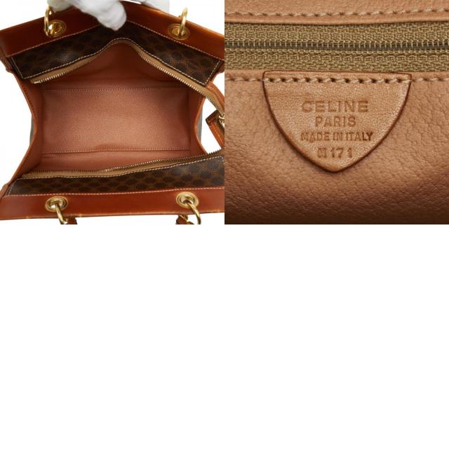 セリーヌ マカダム ハンドバッグ ブラウン PVC レザー レディース CELINE 【中古】_9