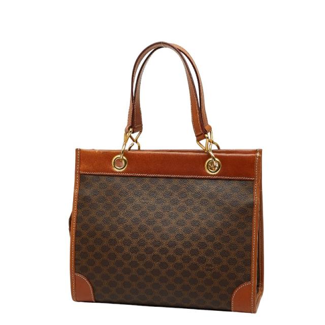 セリーヌ マカダム ハンドバッグ ブラウン PVC レザー レディース CELINE 【中古】_1