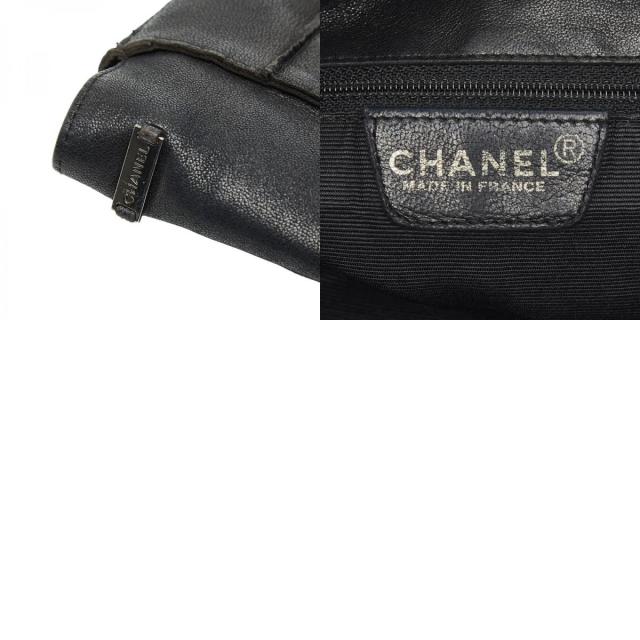 シャネル チョコバー トートバッグ ブラック レザー レディース CHANEL 【中古】_9