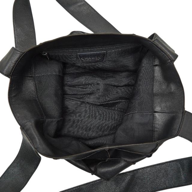 シャネル チョコバー トートバッグ ブラック レザー レディース CHANEL 【中古】_8