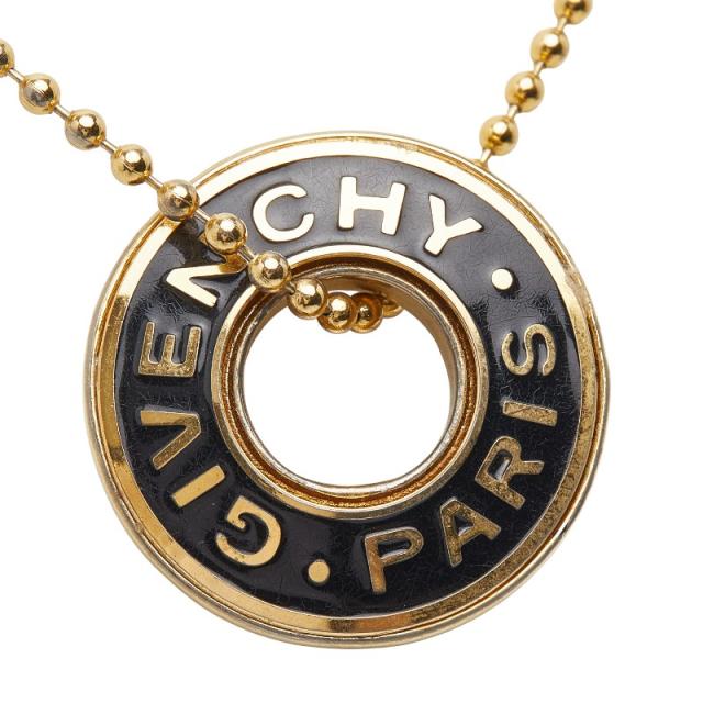 ジバンシー ロゴ ネックレス ボールチェーン ゴールド ブラック メッキ レディース Givenchy 【中古】_2