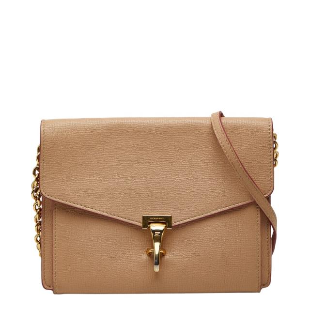 バーバリー ロンドン 斜め掛け チェーン ショルダーバッグ ベージュ レザー レディース BURBERRY 【中古】