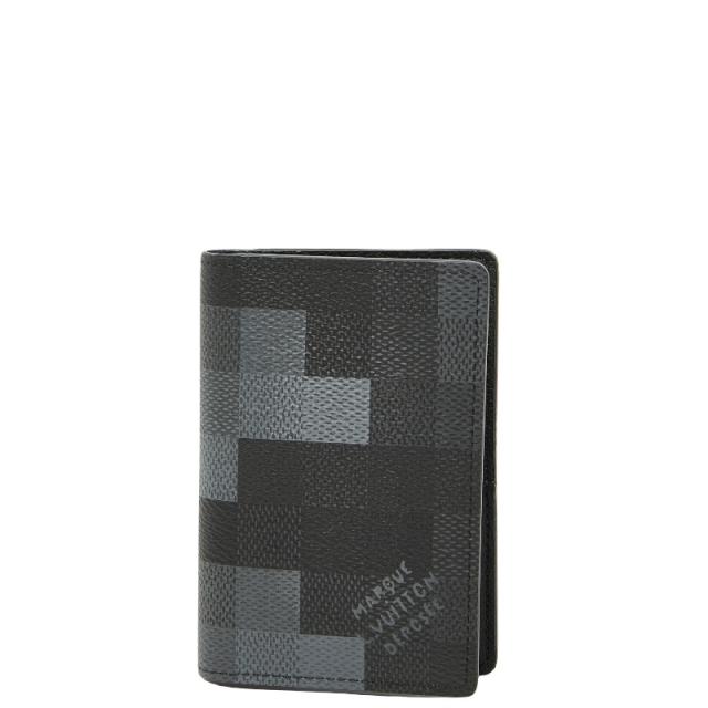 ルイ ヴィトン ダモフラージュ オーガナイザー ドゥ ポッシュ カードケース パスケース M14928 ブラック グレー LOUIS VUITTON 【中古】